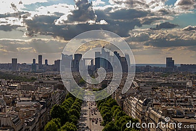 View of paris from Arc de triomphe Stock Photo