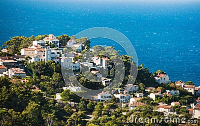 Areal view on Marseille from mountain, France Stock Photo