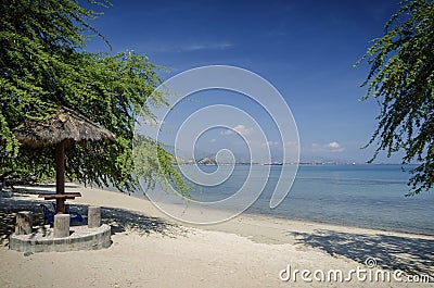 Areia branca tropical beach view near dili in east timor Stock Photo