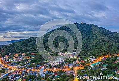 areial panorama photography sunset above Kata village Stock Photo