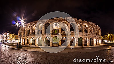 Arena Verona by Night Stock Photo