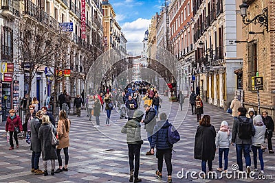 Arenal Street in Madrid Editorial Stock Photo