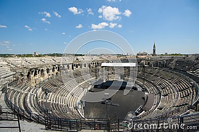 Arenas of Nimes, Roman amphitheater in Nimes Stock Photo