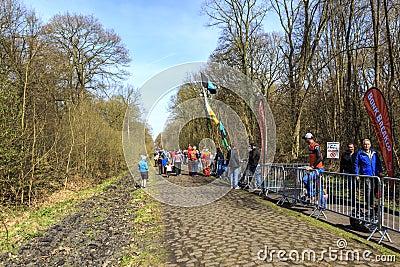 The Arenberg Gap - Paris-Roubaix 2015 Editorial Stock Photo