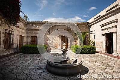 TRADITIONAL SILLAR HOUSE OF AREQUIPA, PERU Editorial Stock Photo
