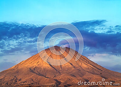 Arequipa, Peru with its iconic volcano Chachani in backgroun Stock Photo