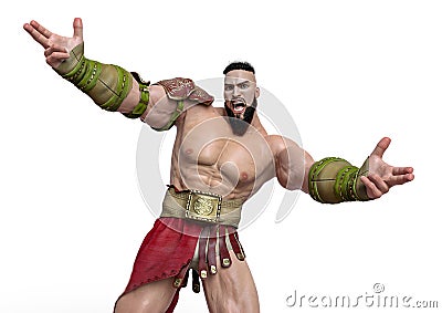 Ares the greek god of war hiphop pose close up Cartoon Illustration