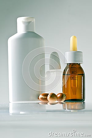 Argan nut in cosmetics Stock Photo