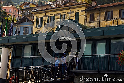 Argegno Province Seashore View At Como Lake Editorial Stock Photo