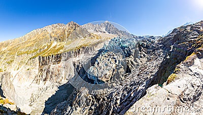 Argentiere glacier beautiful view point, Chamonix, France Alps Stock Photo