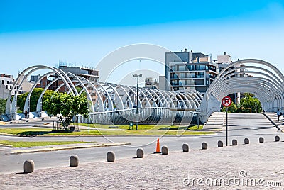 Argentina Cordoba arches on the double bridge in Bicentenary district Editorial Stock Photo