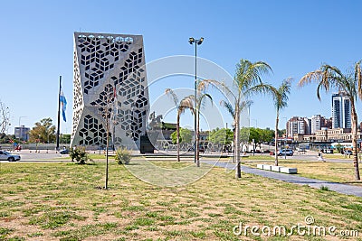 Argentina Cordoba palm trees in Bicentenary district Editorial Stock Photo