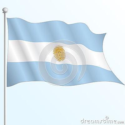 Argentina flag waving Vector Illustration