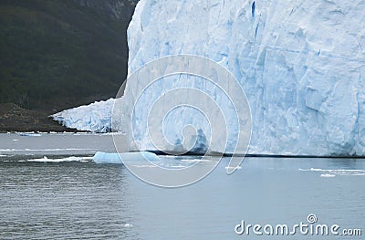 Argentina. Glacier, icebergs and mountain. Patagonia. Stock Photo