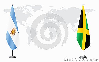 Argentina and Jamaica flags for official meeting Vector Illustration