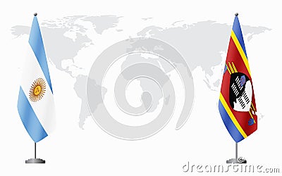 Argentina and Kingdom of eSwatini - Swaziland flags for offi Vector Illustration