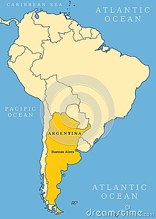 Argentina locator map Vector Illustration