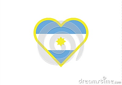 Argentina love heart shape national symbol Vector Illustration