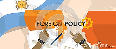 Argentina US foreign policy diplomacy international relations between country in the world Vector Illustration
