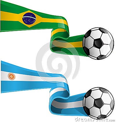 Argentina vs brazil Vector Illustration