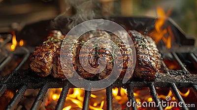 An Argentine barbecue with appetizing roast meat. Stock Photo