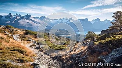 Argentine Patagonia travel photography - made with Generative AI tools Stock Photo