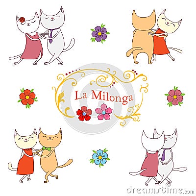 Argentine tango design elements Vector Illustration