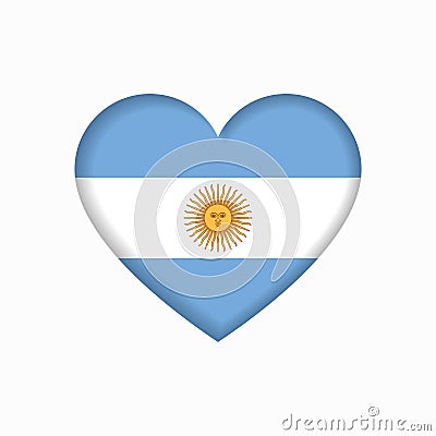 Argentinean flag heart-shaped sign. Vector illustration. Vector Illustration