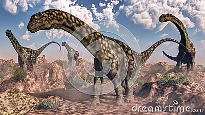 Argentinosaurus dinosaurs - 3D render Stock Photo