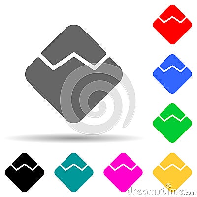 argentum coin multi color style icon. Simple glyph, flat vector of crypto icons for ui and ux, website or mobile application Stock Photo