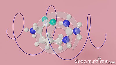 Arginine L-arginine, Arg, R amino acid molecule. 3D rendering Stock Photo