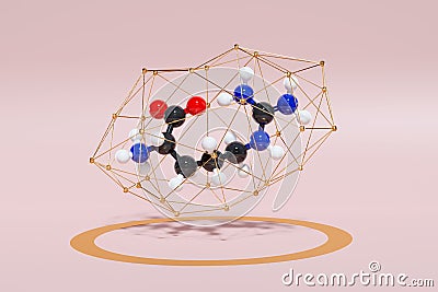 Arginine L-arginine, Arg, R amino acid molecule. 3D rendering Stock Photo