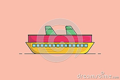 argo Ship With Containers vector illustration Vector Illustration