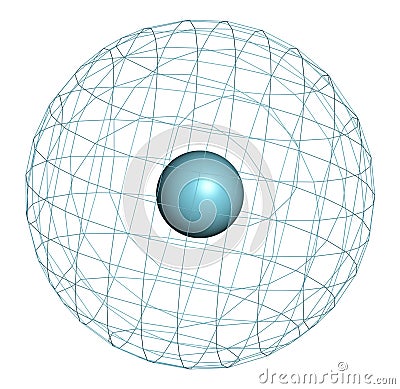 Argon Ar atom. Occurs as unreactive noble gas. Used as doping agent to simulate hypoxic conditions. Stock Photo