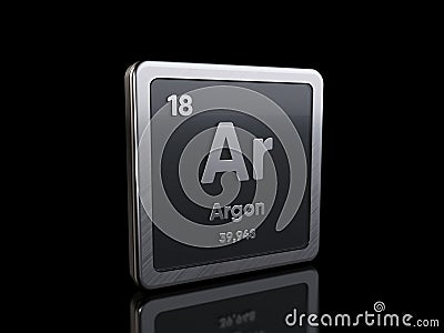 Argon Ar, element symbol from periodic table series Stock Photo