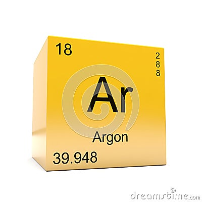 Argon chemical element symbol from periodic table Stock Photo