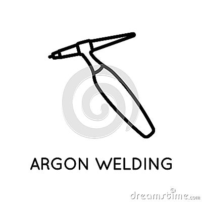 Argon Welding Icon. Welding Argon Holder. Vector sign in simple style isolated on white background. Original size 64x64 Vector Illustration
