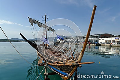 the Argonauts boat located on the Volos promenade Stock Photo