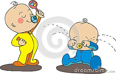 Arguing babies Vector Illustration