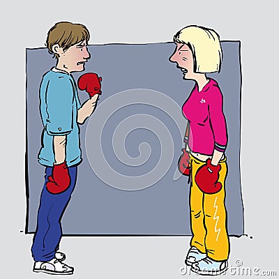 Arguing couple Vector Illustration