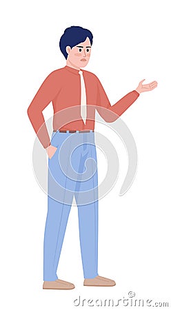 Arguing employee semi flat color vector character Vector Illustration