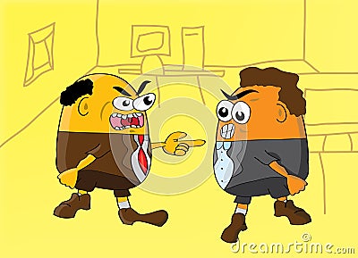 Arguing men Cartoon Illustration