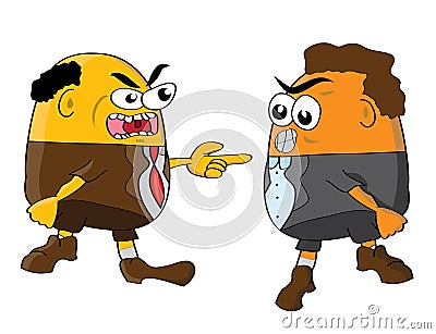 Arguing men Cartoon Illustration