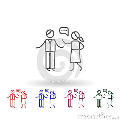 Argument, family multi color icon. Simple thin line, outline vector of family life icons for ui and ux, website or mobile Stock Photo