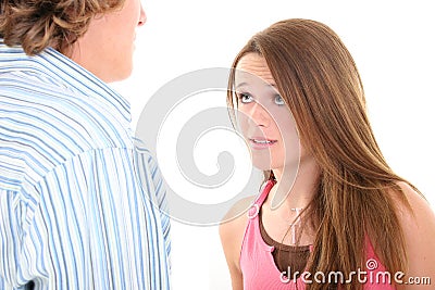 Argument Between Teen Brother and Sister Stock Photo