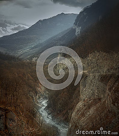 Argun Canyon in Chechnya mountains Stock Photo