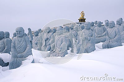 Arhat statues Stock Photo