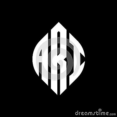 ARI circle letter logo design with circle and ellipse shape. ARI ellipse letters with typographic style. The three initials form a Vector Illustration
