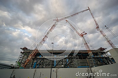 Ariake arena under construction, Japan Tokyo Editorial Stock Photo