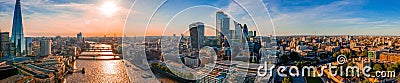 Arial view of London with the River Thames Editorial Stock Photo